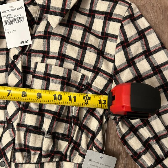 NWT Velvet Heart - Long Sleeve Button Down Dress - Soft Knit Plaid - Sz xs - Picture 6 of 8